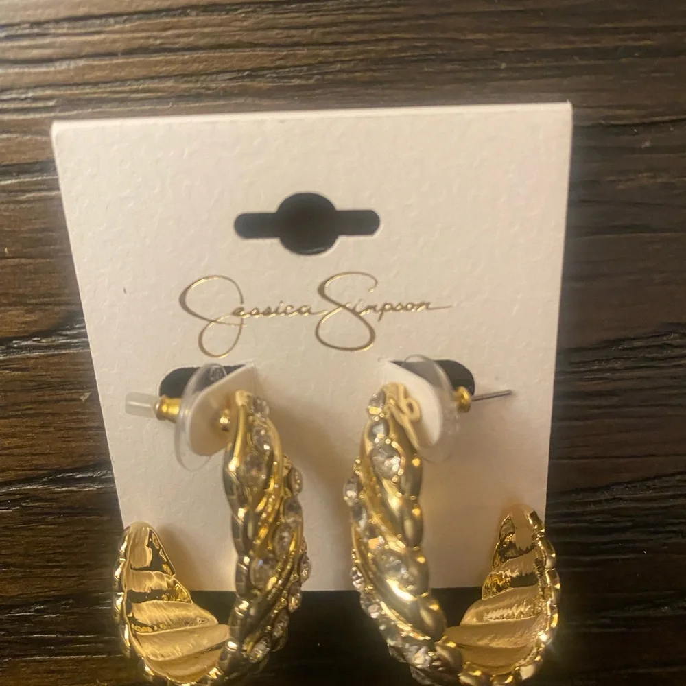 NEW Jessica Simpson gold earrings